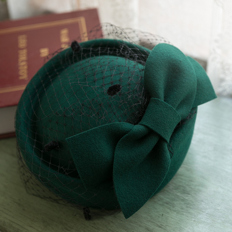 French Bow Hepburn Style Fashionable Woolen Hat