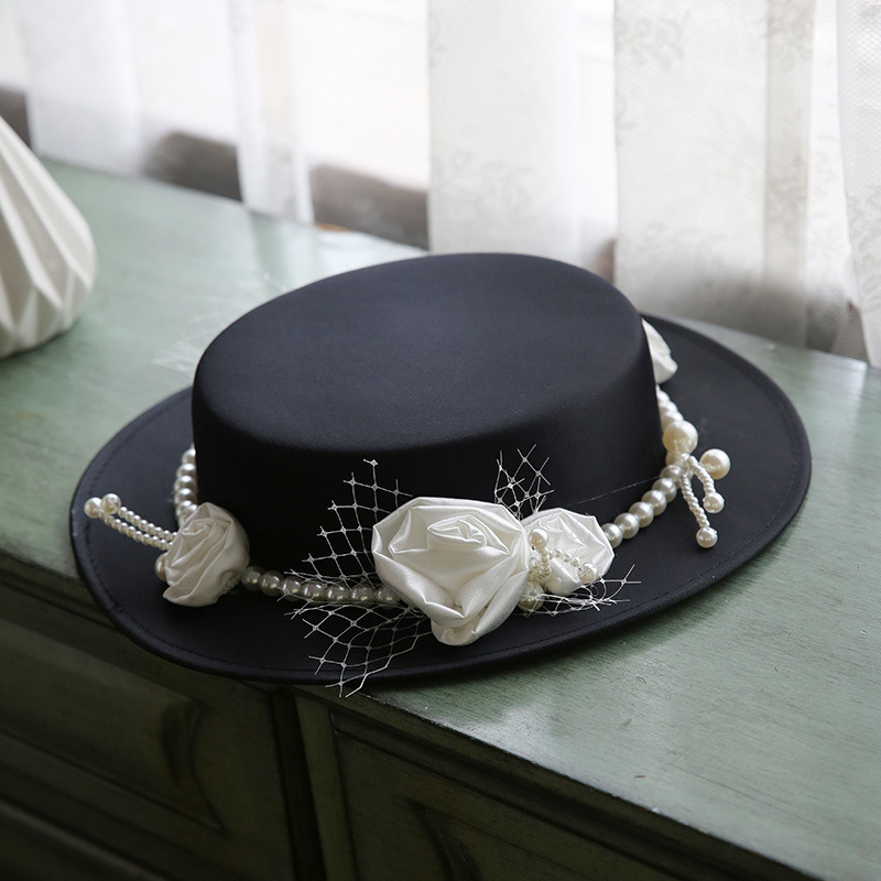Elegant Vintage French Black Top Hat