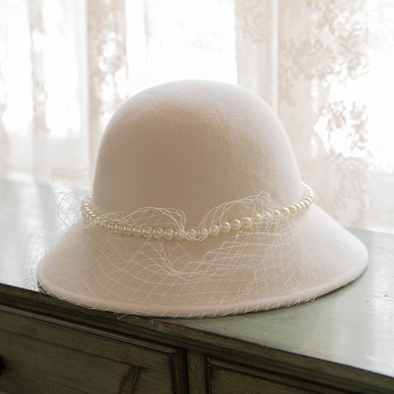 French Elegant Mesh Wedding Hat