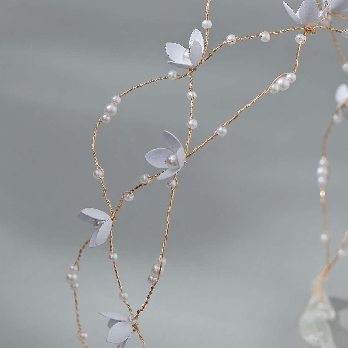 Hand-Beaded Retro Versatile Flower Mesh Bridal Accessories