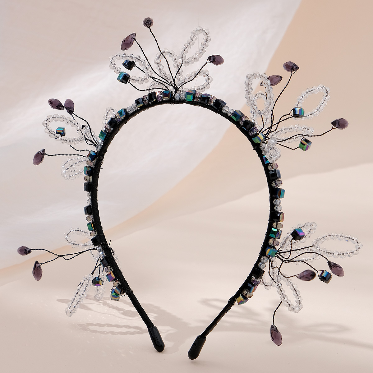 Handmade Beaded Crystal Flower Headbands For Women