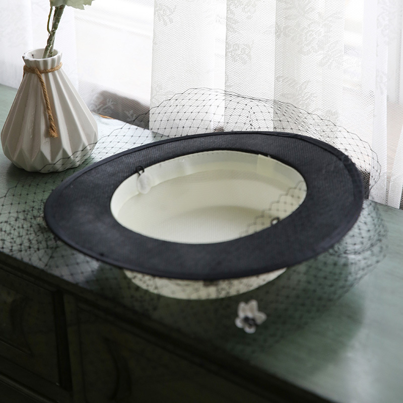 French Fairy Flower Satin Bridal Hat