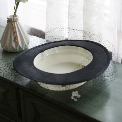 French Fairy Flower Satin Bridal Hat