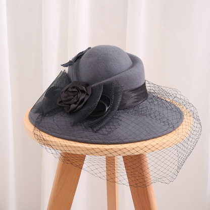 British Hepburn Large Brim Wool Felt Hat