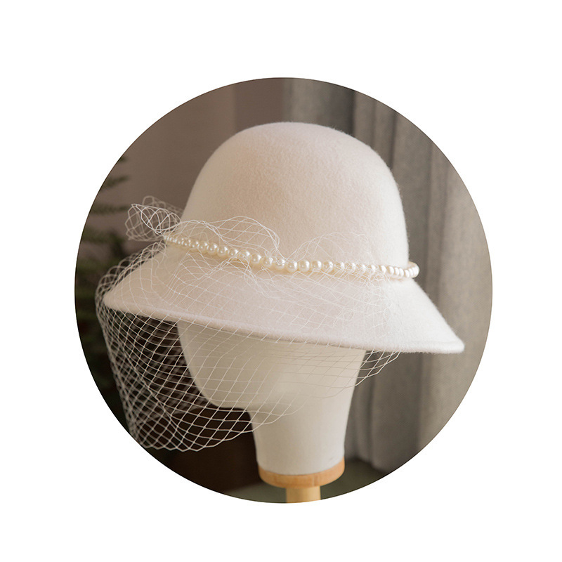 French Elegant Mesh Wedding Hat