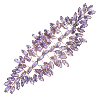 Hand-Woven Purple Rhinestone Headband