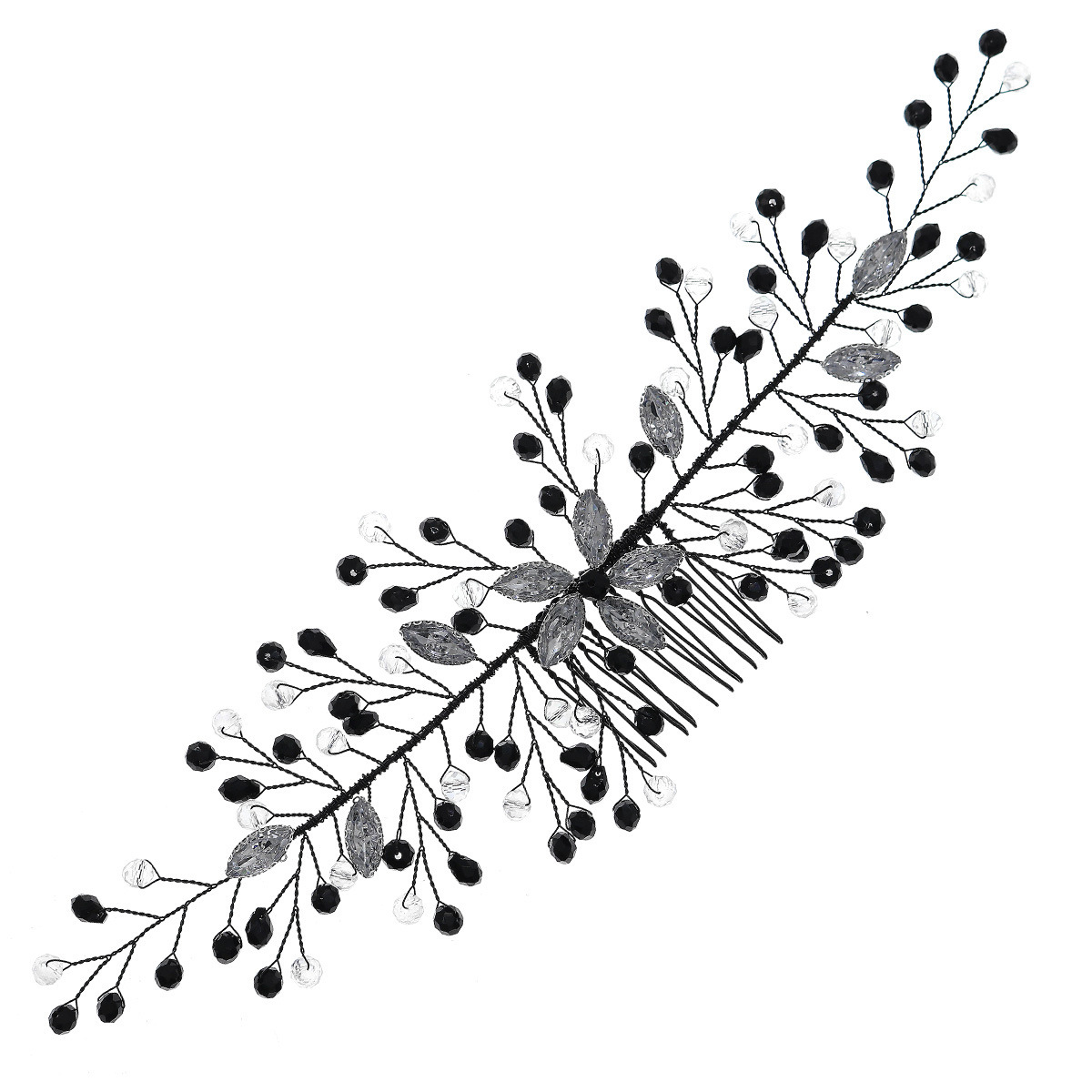 Colored Diamond Crystal Insert Hair Comb Bridal Accessories