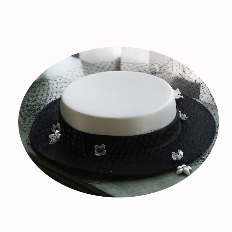 French Fairy Flower Satin Bridal Hat