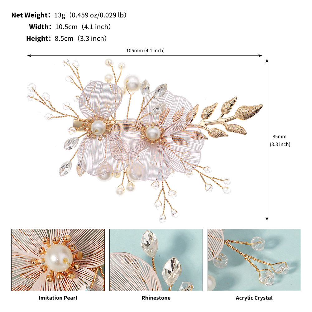 Handmade Crystal Pearl Wedding Hair Accessory