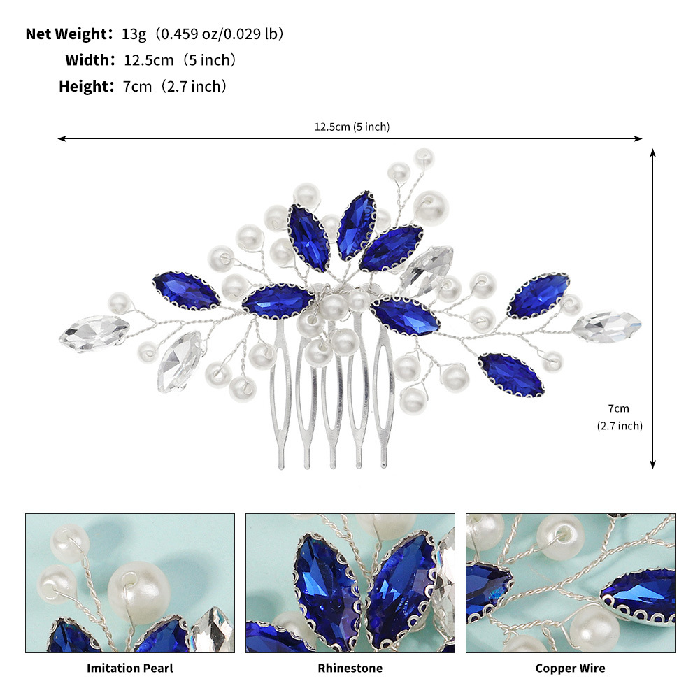 Handmade Rhinestone Pearl Hairpin Hair Comb