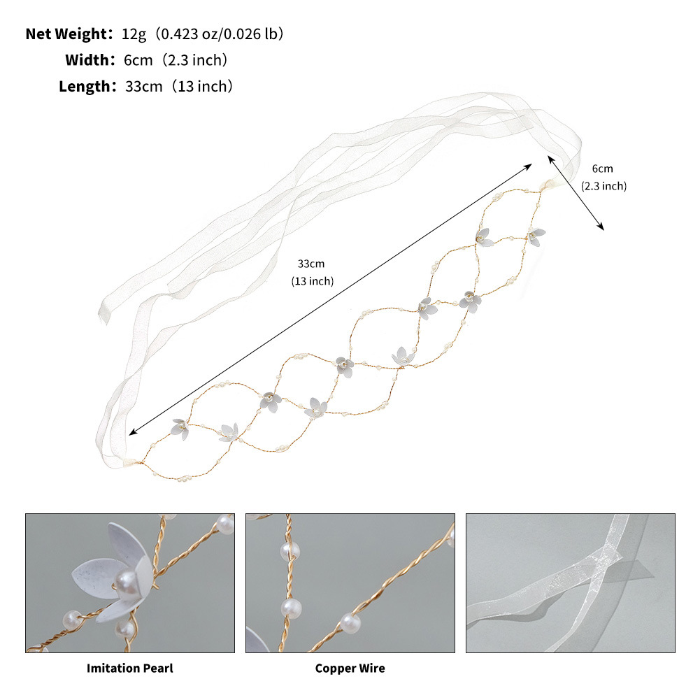 Hand-Beaded Retro Versatile Flower Mesh Bridal Accessories