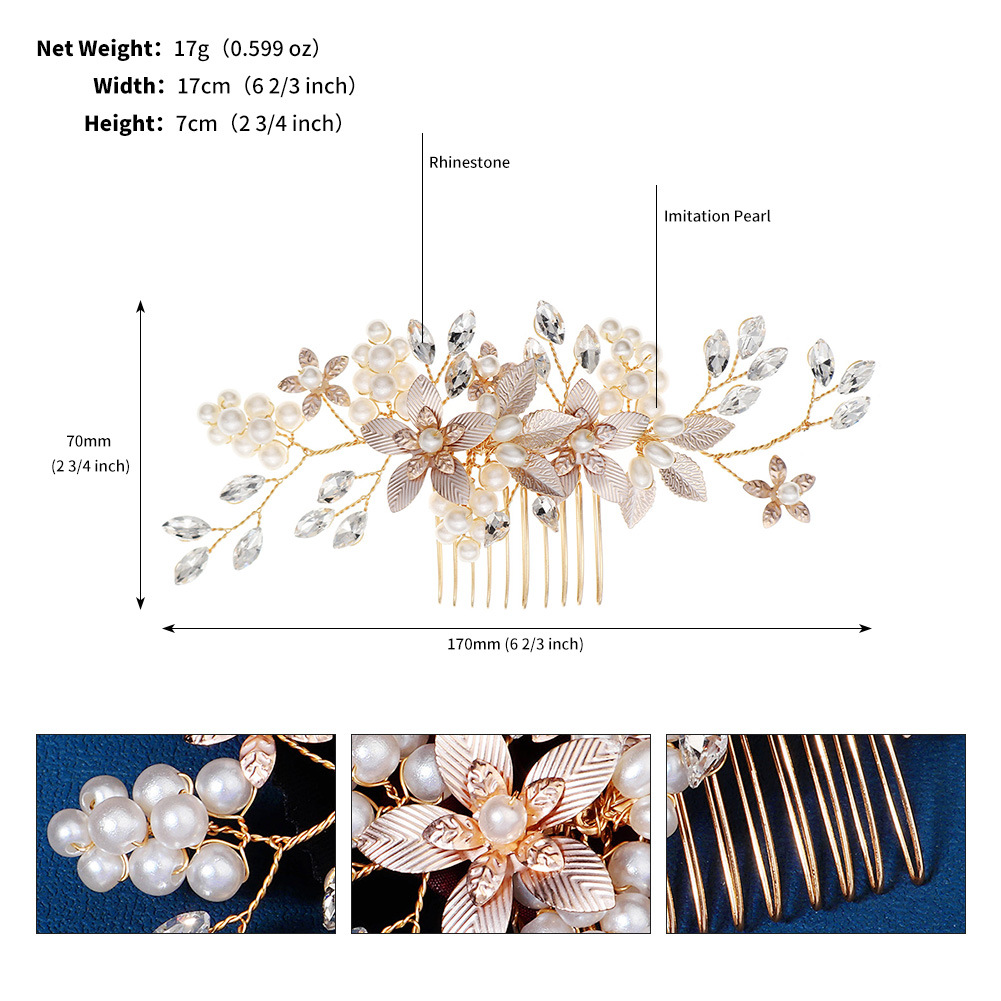 Handmade Versatile Pearl Flower Comb Dress Headdress