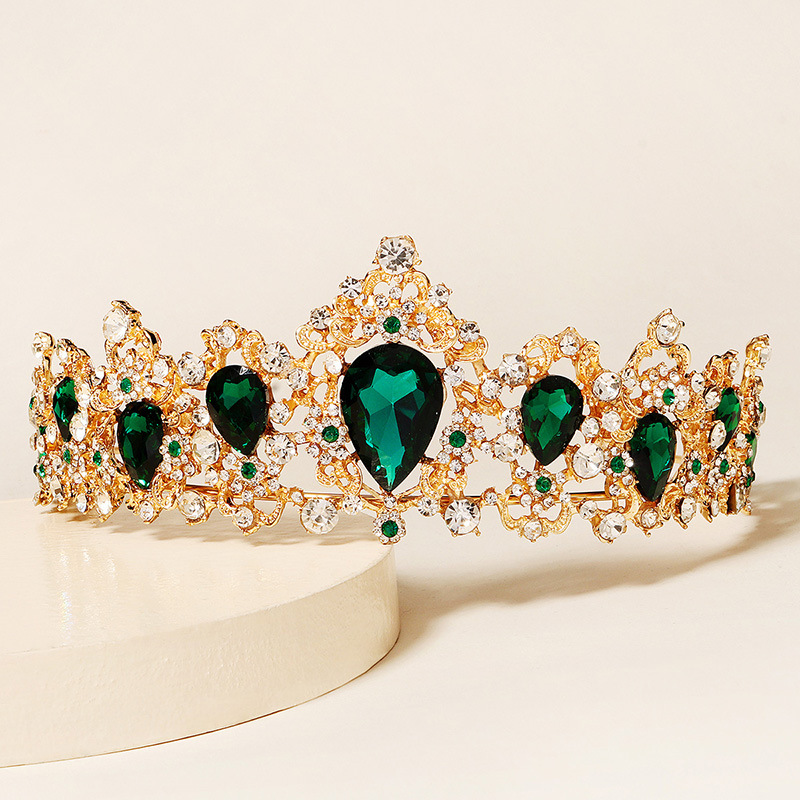 Baroque Retro Bridal Rhinestone Crown Luxurious Wedding Jewelry