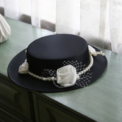 Elegant Vintage French Black Top Hat