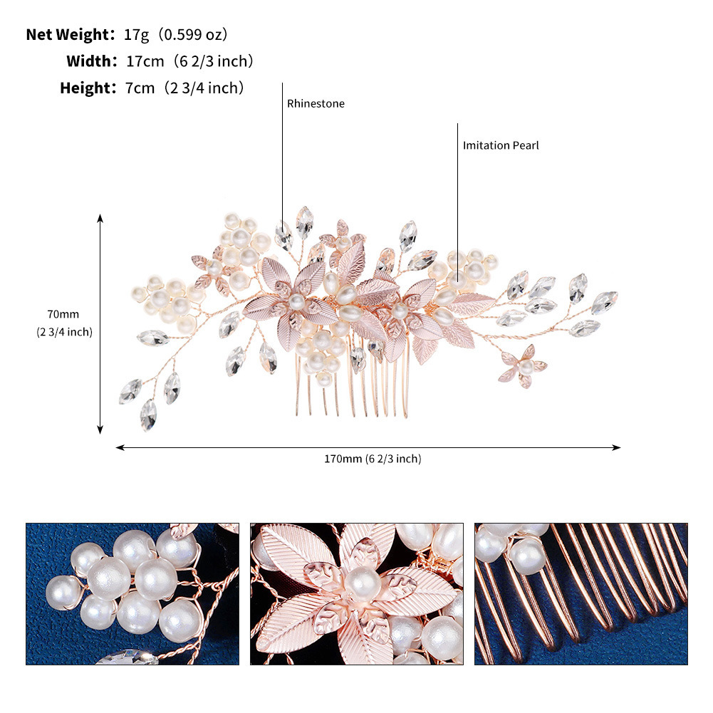 Handmade Versatile Pearl Flower Comb Dress Headdress