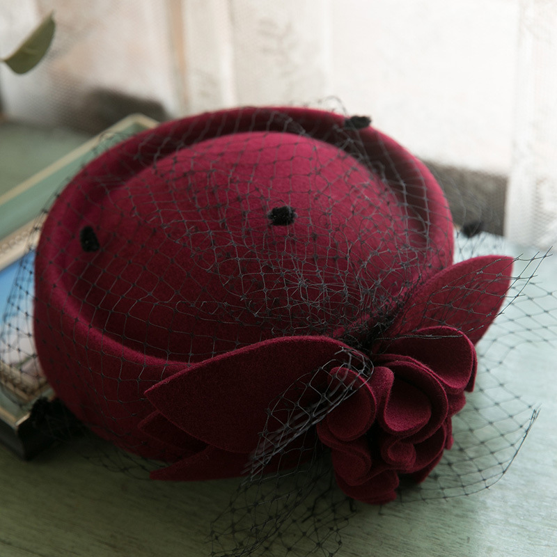 French Retro Mesh Flower Beret