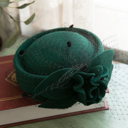 French Retro Mesh Flower Beret