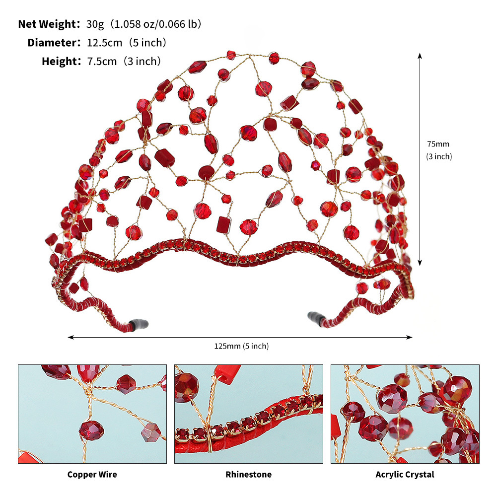 Women's Retro Crystal Mesh Bridal Headband