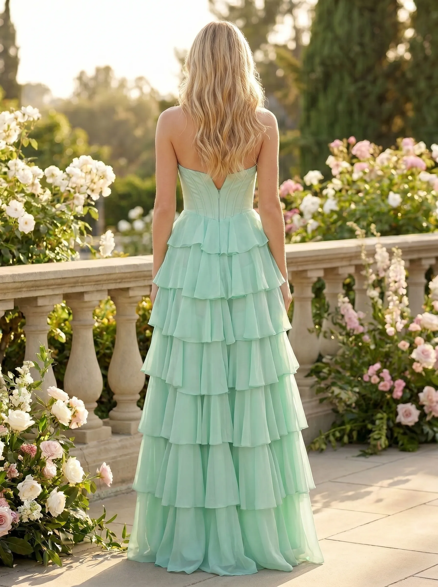 Fitted Strapless Brocade Gown | Luxury Mermaid Formal Evening Dress #3722 