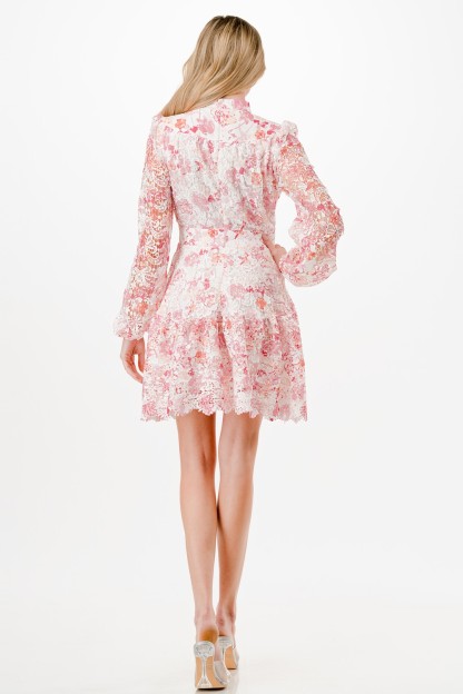 Two Tone Crochet Mini Dress