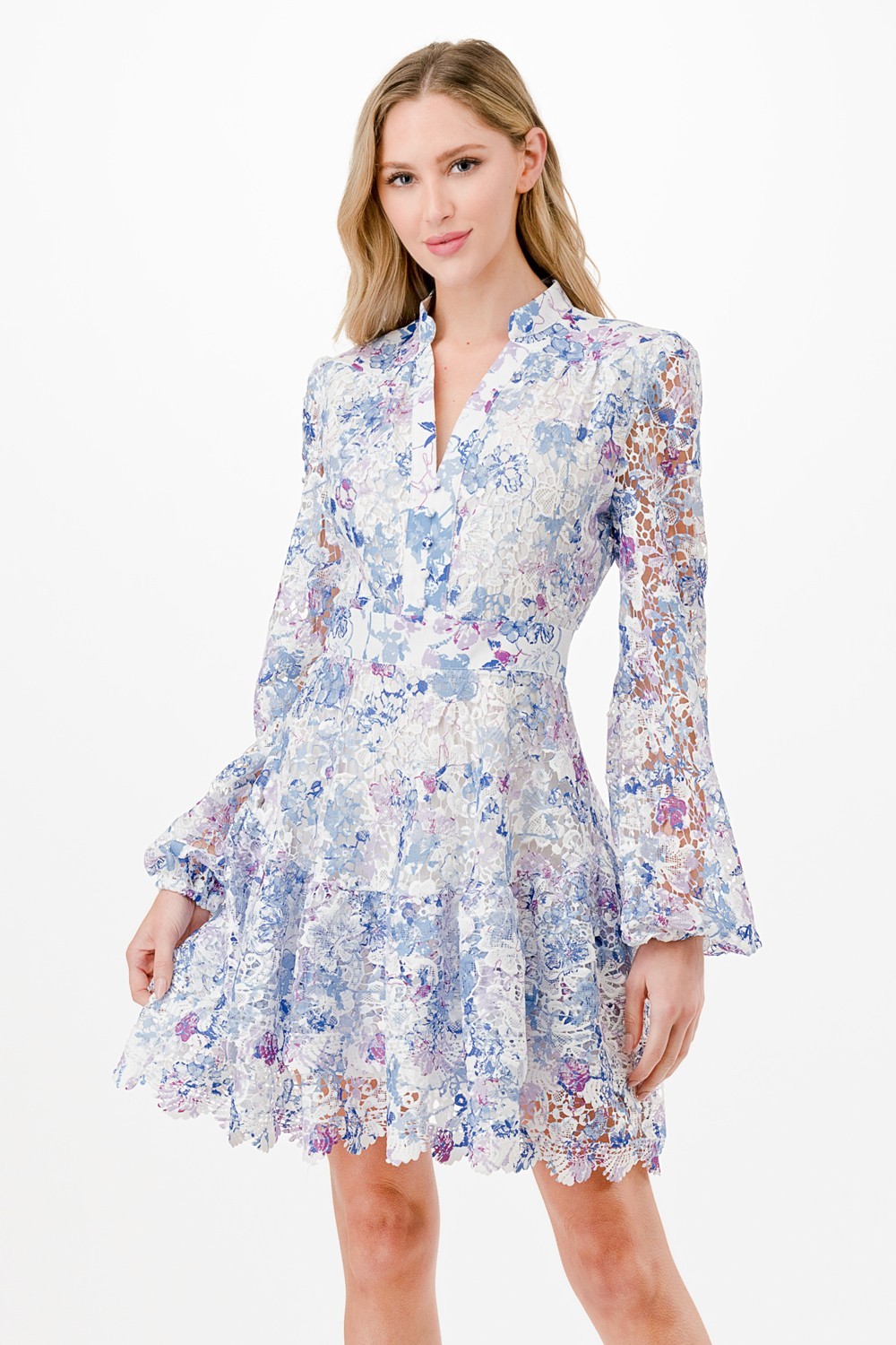 Two Tone Crochet Mini Dress