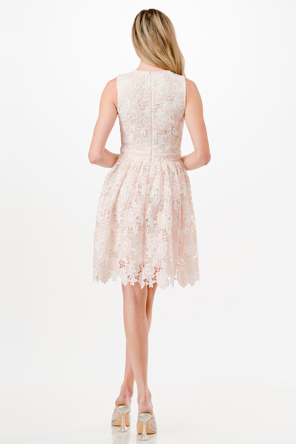 Two Tone Crochet Mini Dress