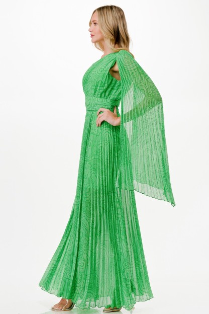 One Shoulder Print Maxi Dress