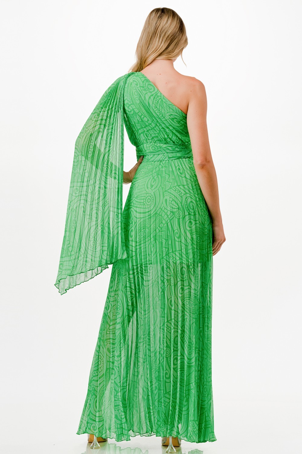 One Shoulder Print Maxi Dress