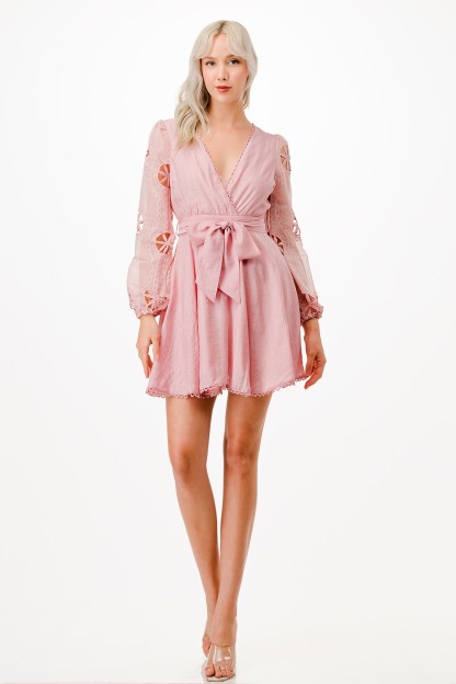 Mix Fabric Short Dress