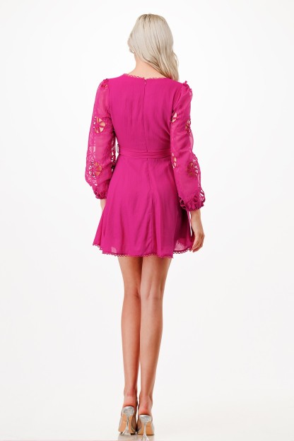 Mix Fabric Short Dress