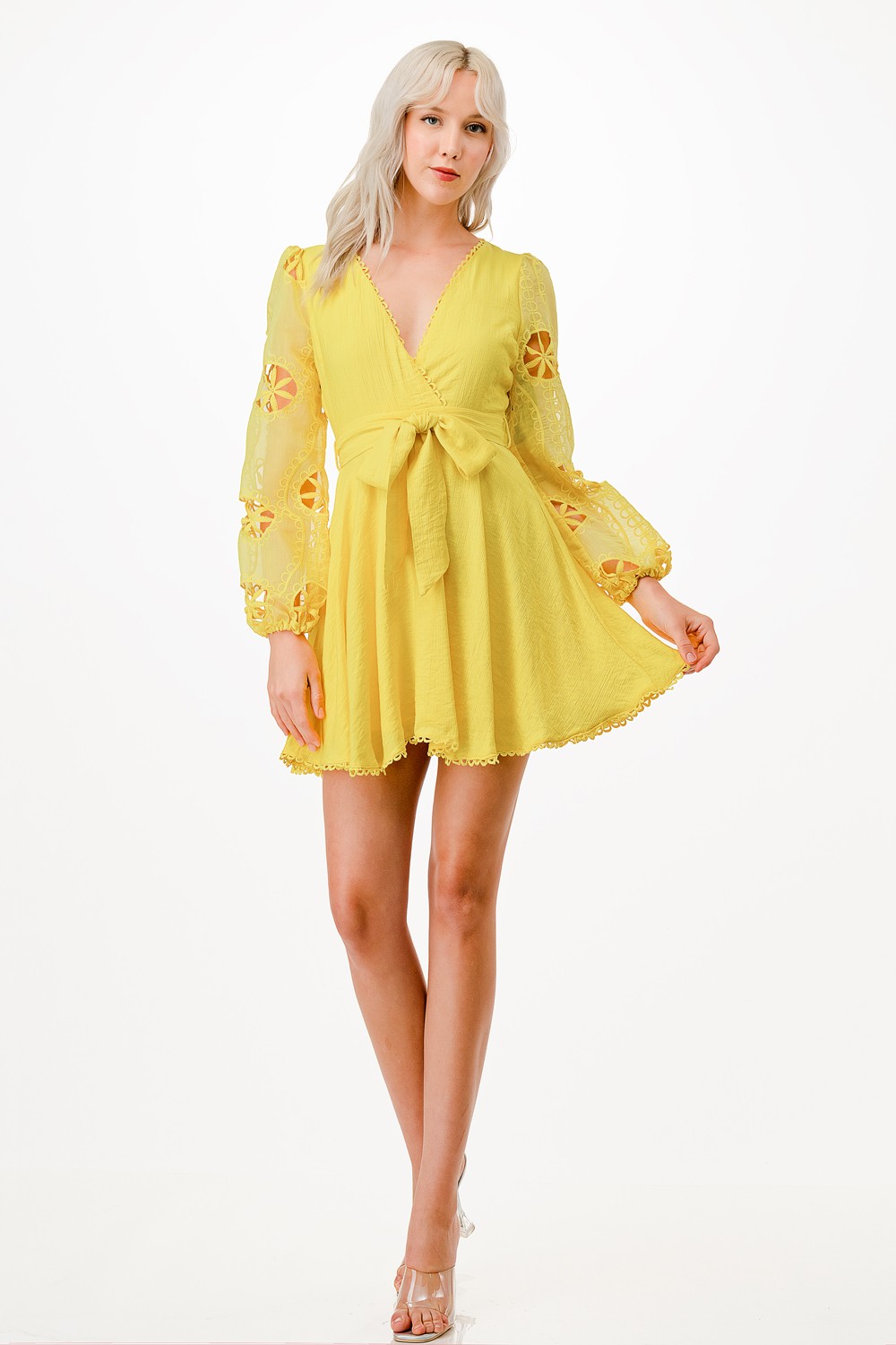 Mix Fabric Short Dress