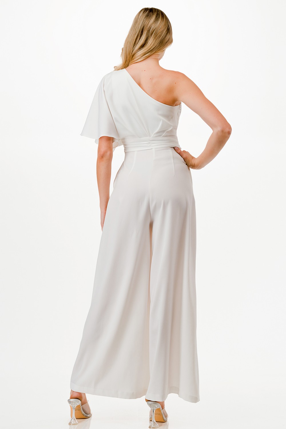 One Shoulder Wide Leg Jumpsuit 