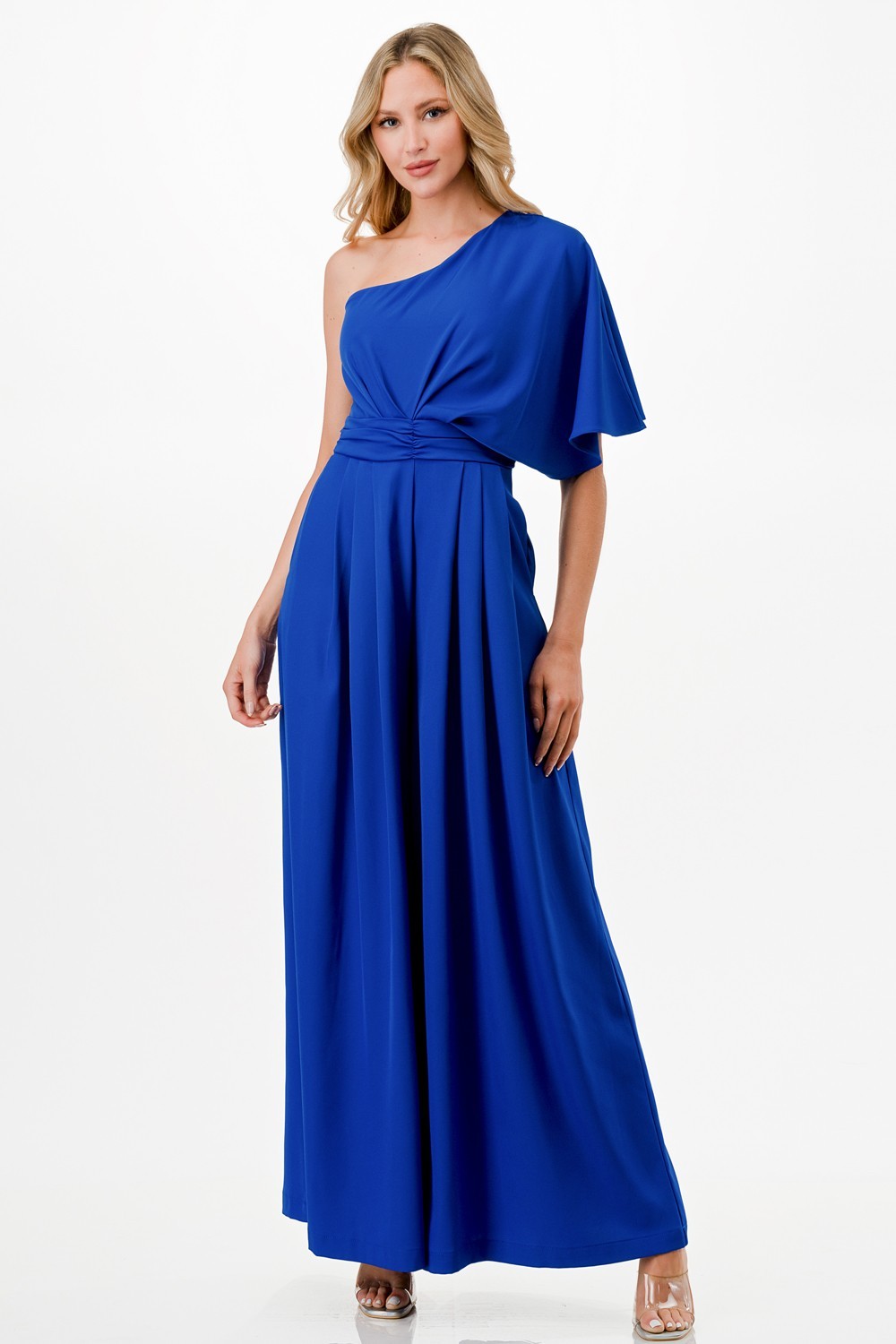 One Shoulder Wide Leg Jumpsuit 