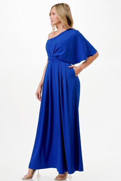 One Shoulder Wide Leg Jumpsuit 