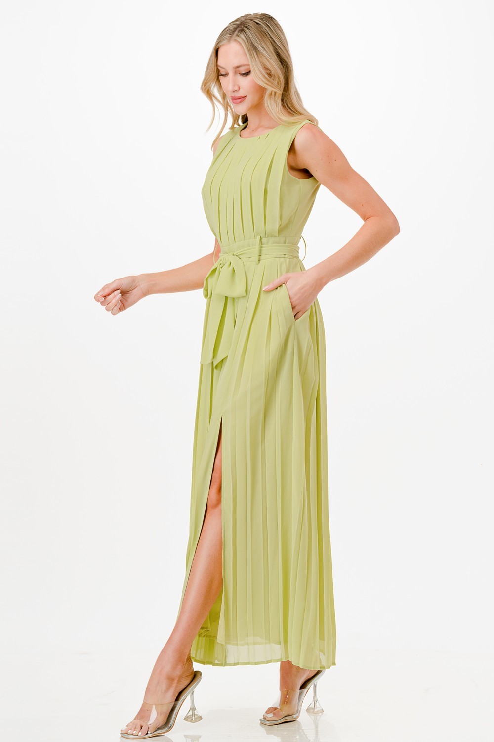 Pleated Midi Dress