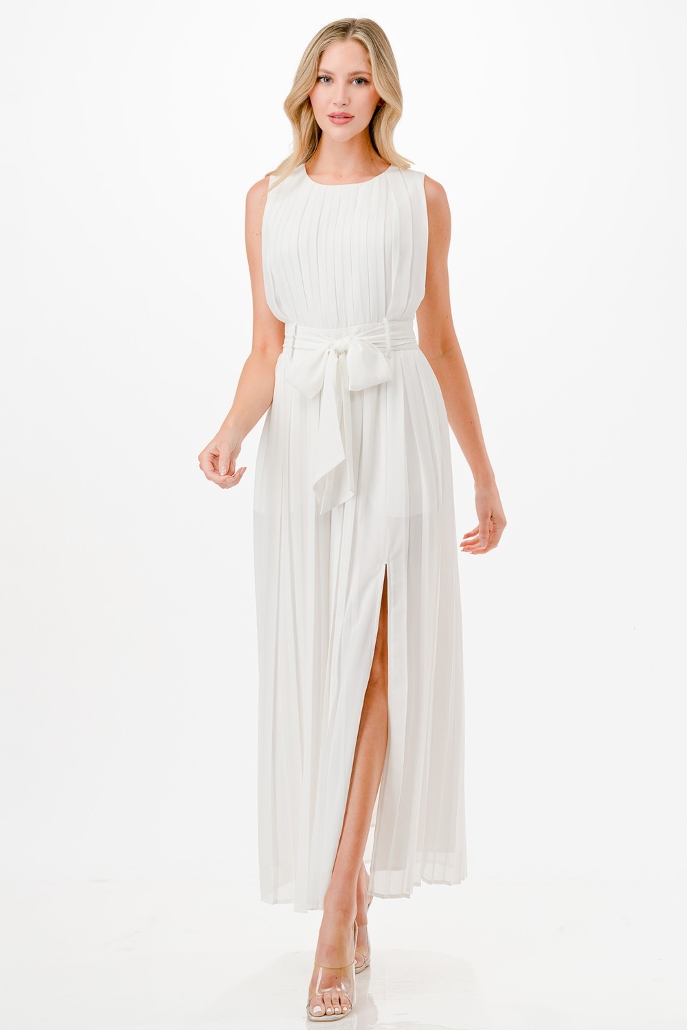 Pleated Midi Dress