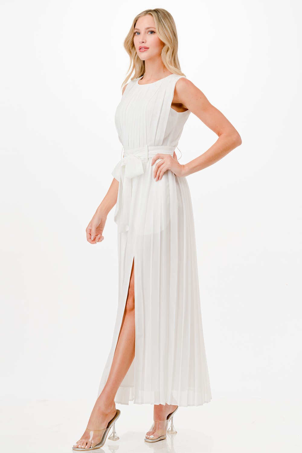 Pleated Midi Dress