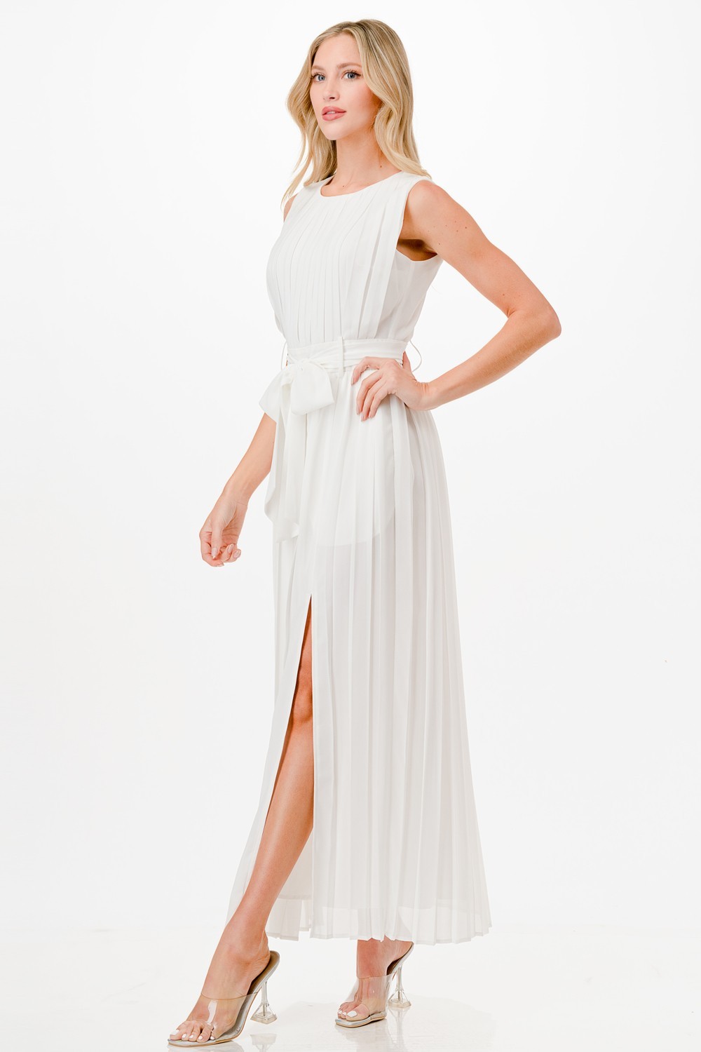 Pleated Midi Dress