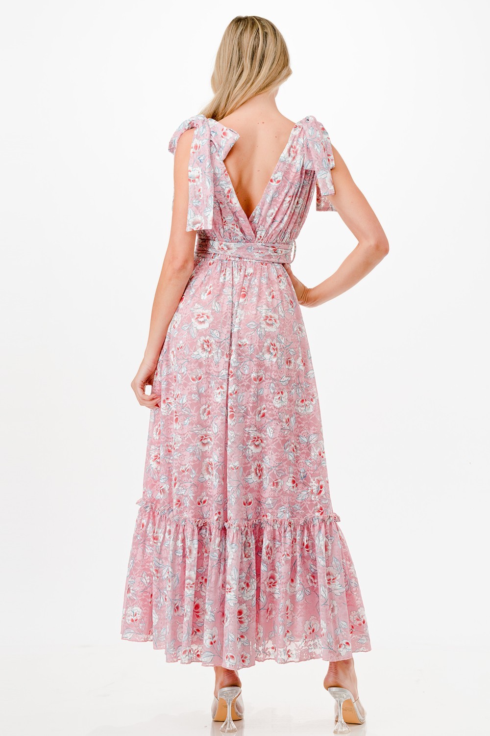 Floral Print Detail Maxi Dress