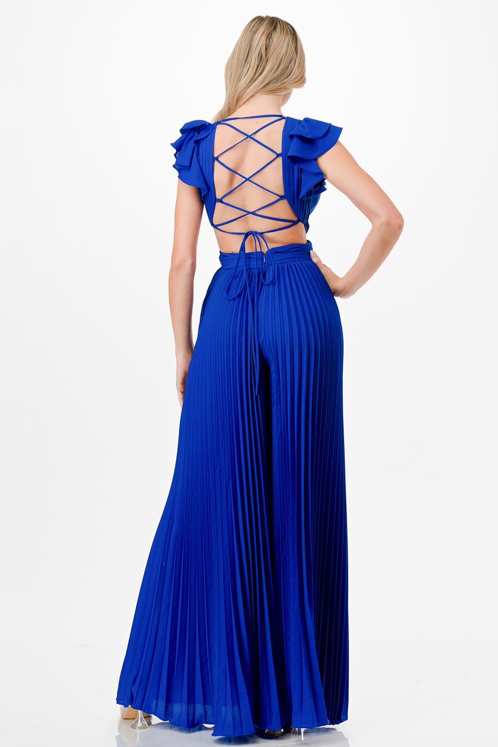Pleats Cutout Detail Jumpsuit