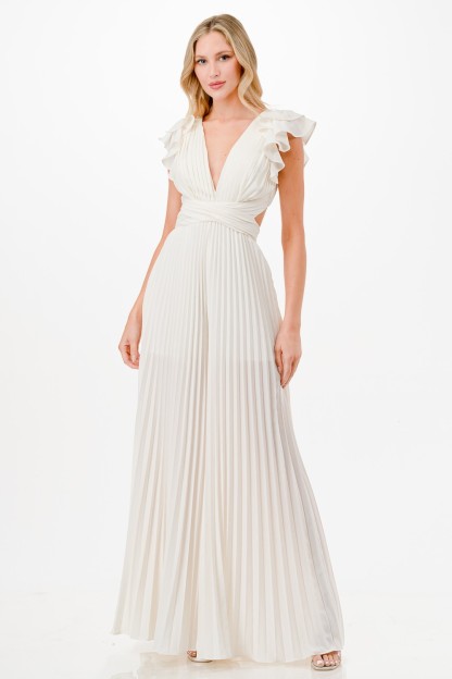 Pleats Cutout Detail Jumpsuit