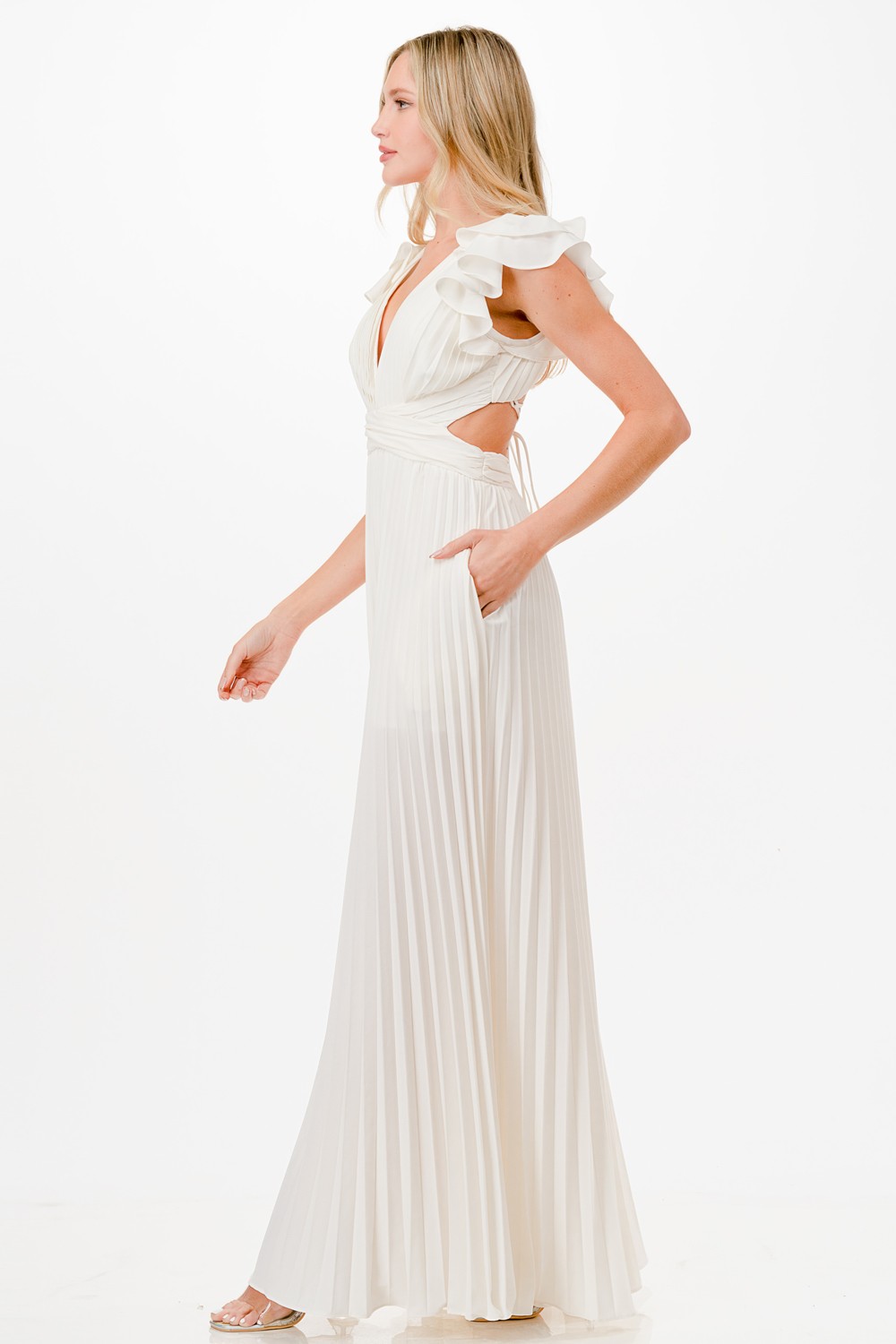 Pleats Cutout Detail Jumpsuit