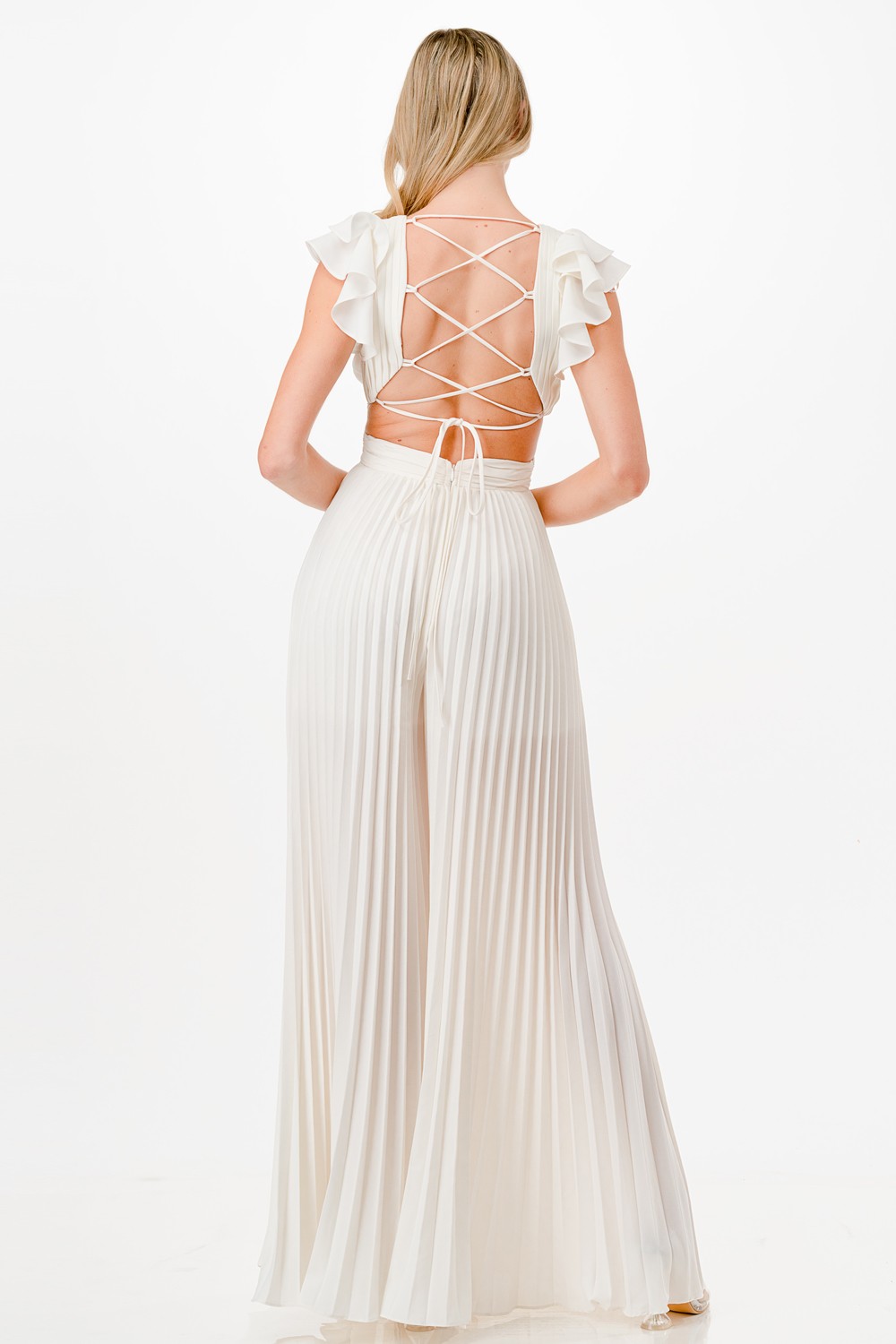 Pleats Cutout Detail Jumpsuit