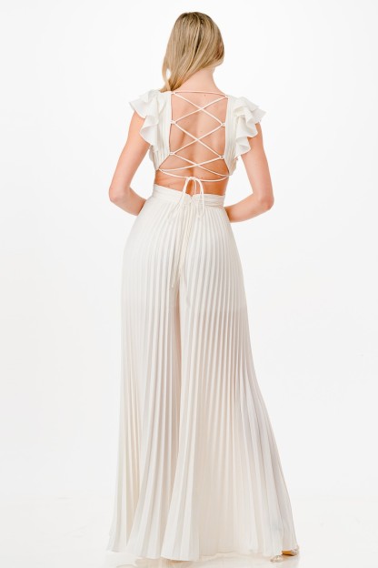 Pleats Cutout Detail Jumpsuit