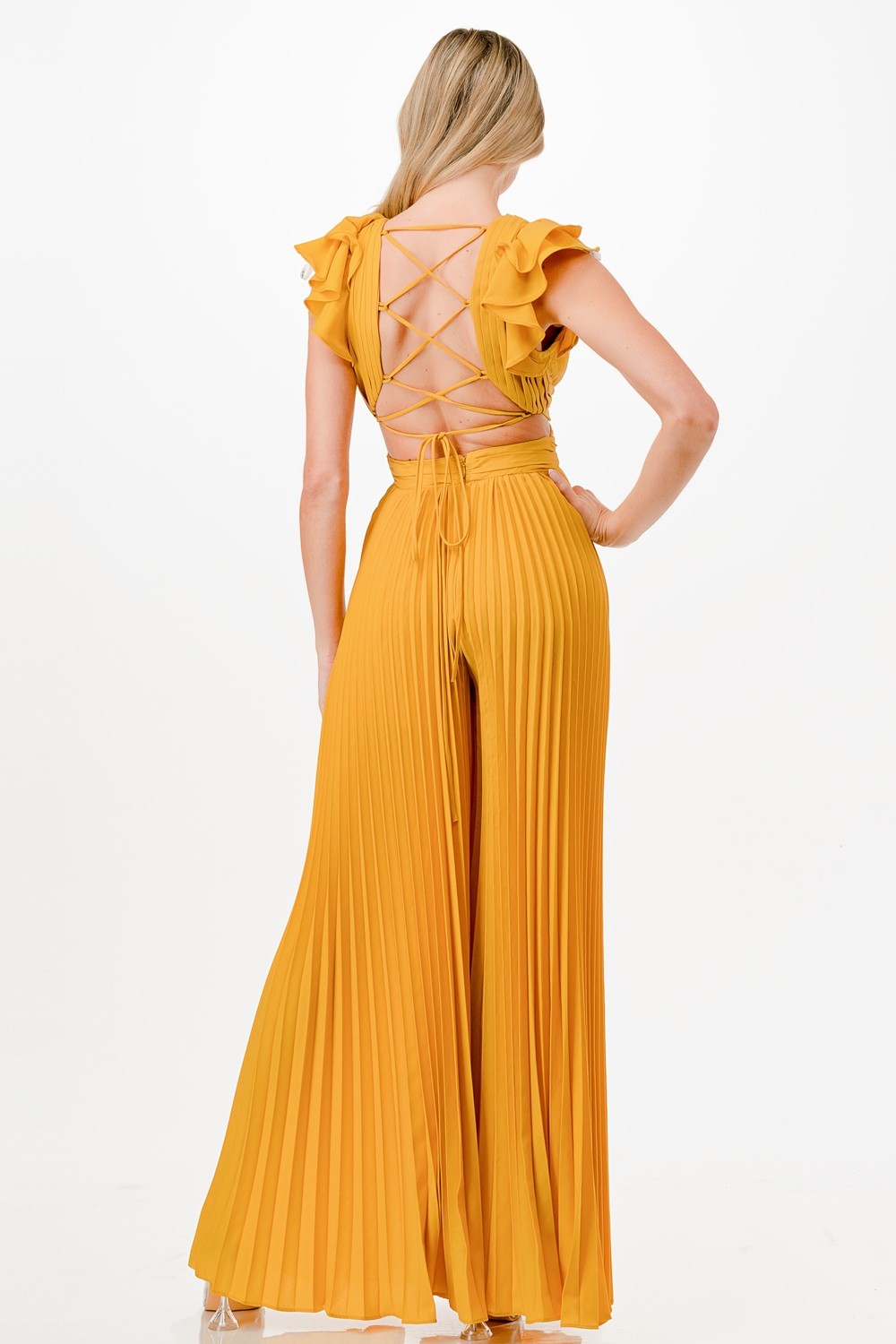 Pleats Cutout Detail Jumpsuit