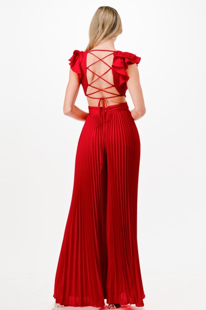 Pleats Cutout Detail Jumpsuit