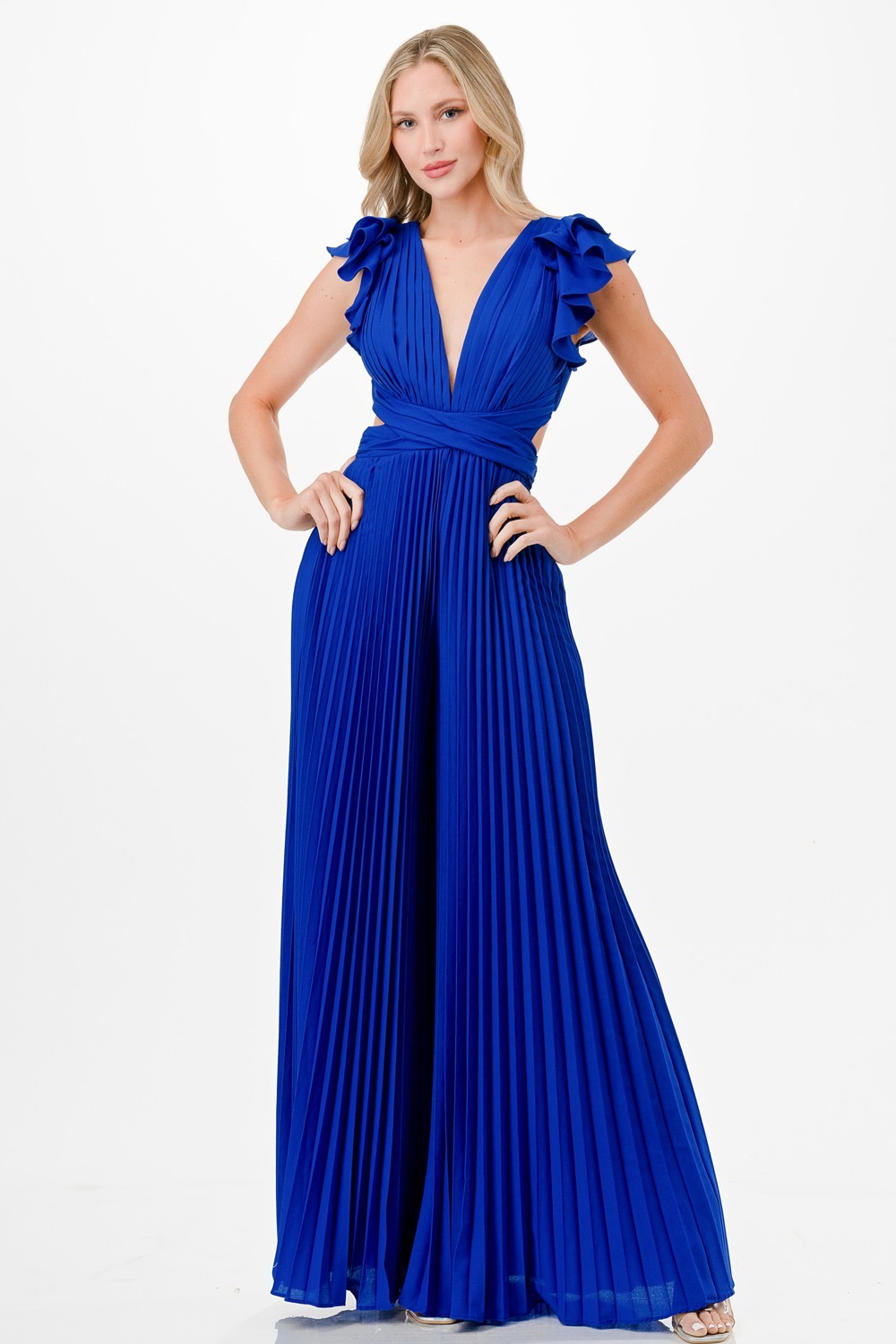 Pleats Cutout Detail Jumpsuit