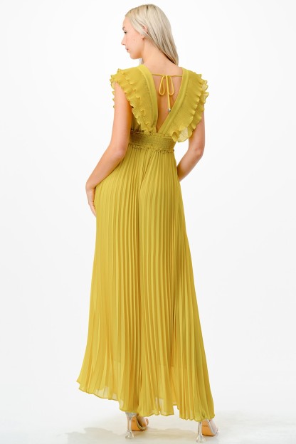 Pleated Wide Leg Jumpsuit