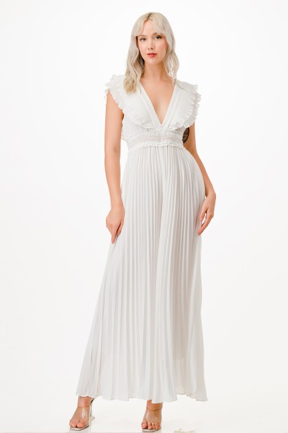 Pleated Wide Leg Jumpsuit