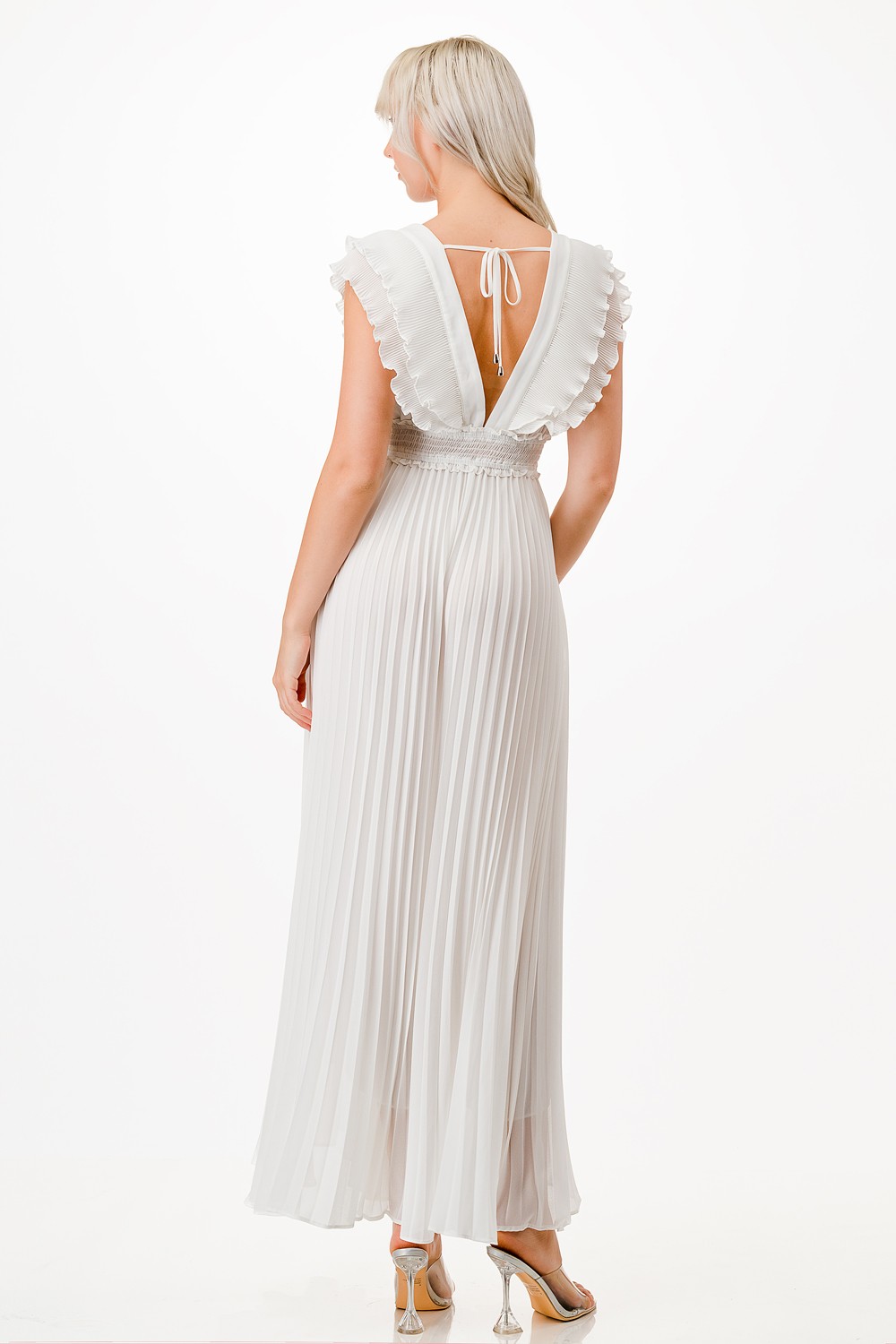 Pleated Wide Leg Jumpsuit